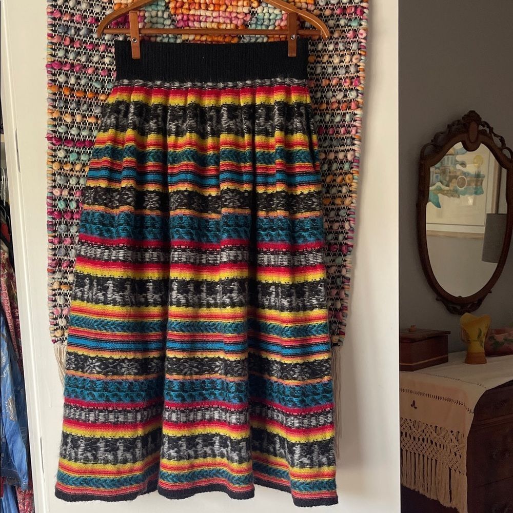 Mes Demoiselles Colorful Striped A-Line Skirt